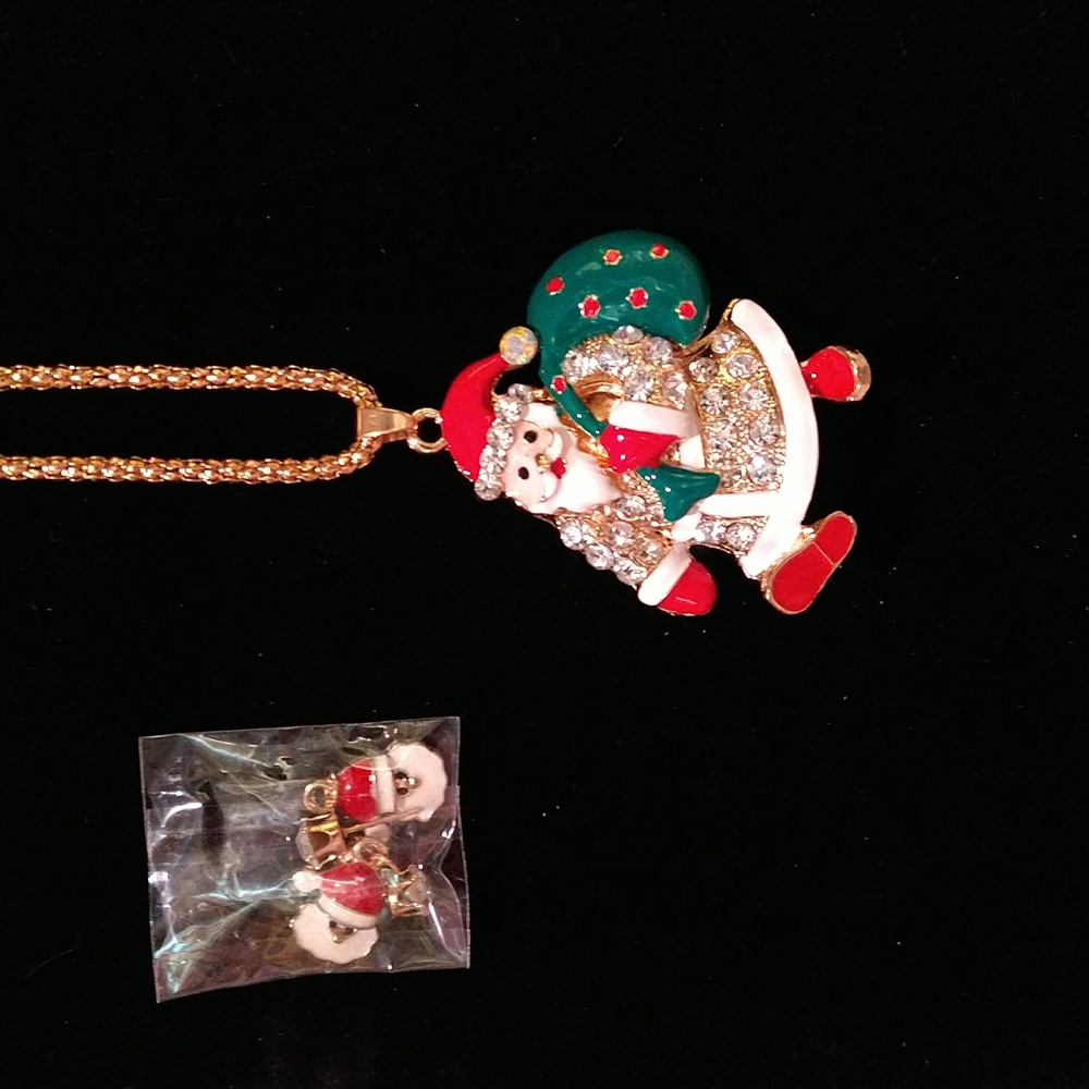 Santa Pendant with Santa Earrings